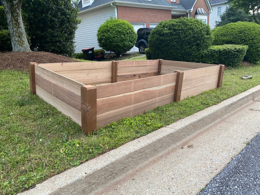 Natural Cedar Raised Garden Beds with Trim Pack - 2'W x 9'L x 33H